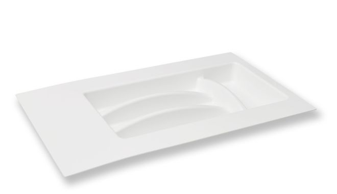 Лоток пластиковый для столовых приборов в модуль 300мм, цвет белый в Самаре