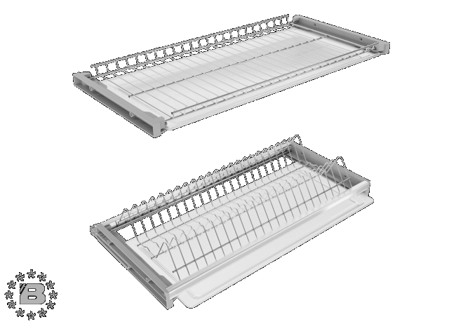 Комплект посудосушителя с рамкой (цвет серебристо-серый) с регулировкой глубины, решетки из нержавеющей стали 500 в Самаре